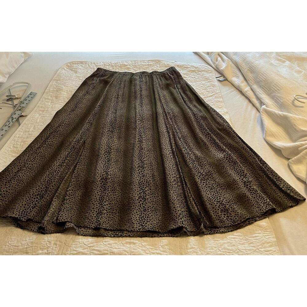 FIERCELY  WILD  Carole Little FLOWY Leopard Print  A-Line Maxi Skirt  PLUS  22W
